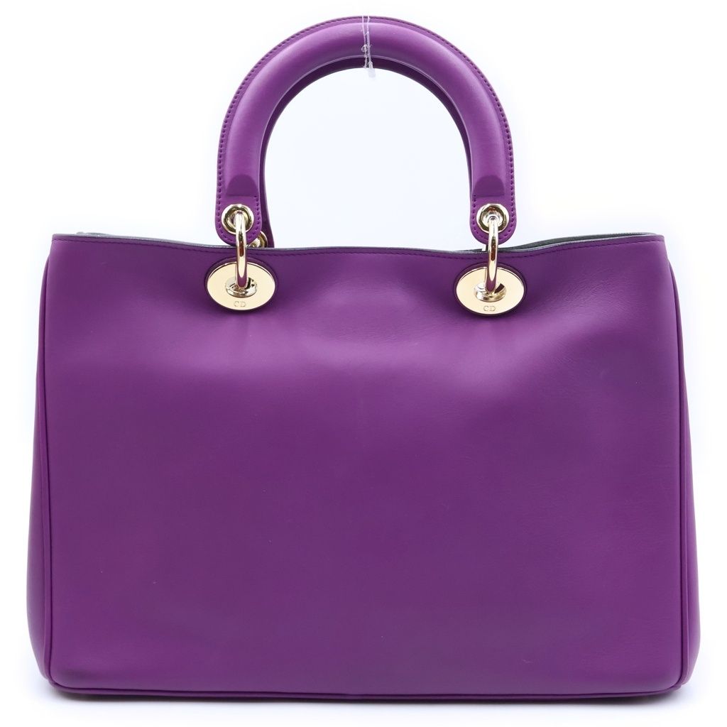 Diorissimo 2-Way Shoulder Bag Leather Purple Silver — view 2