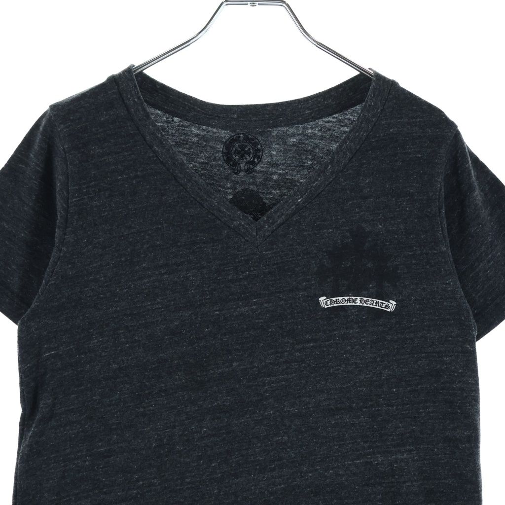 Chrome Hearts Vintage Back Cemetery Cross Tee V-neck Short Sleeve T-Shirt Black — view 3
