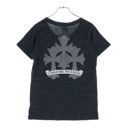 Chrome Hearts Vintage Back Cemetery Cross Tee V-neck Short Sleeve T-Shirt Black