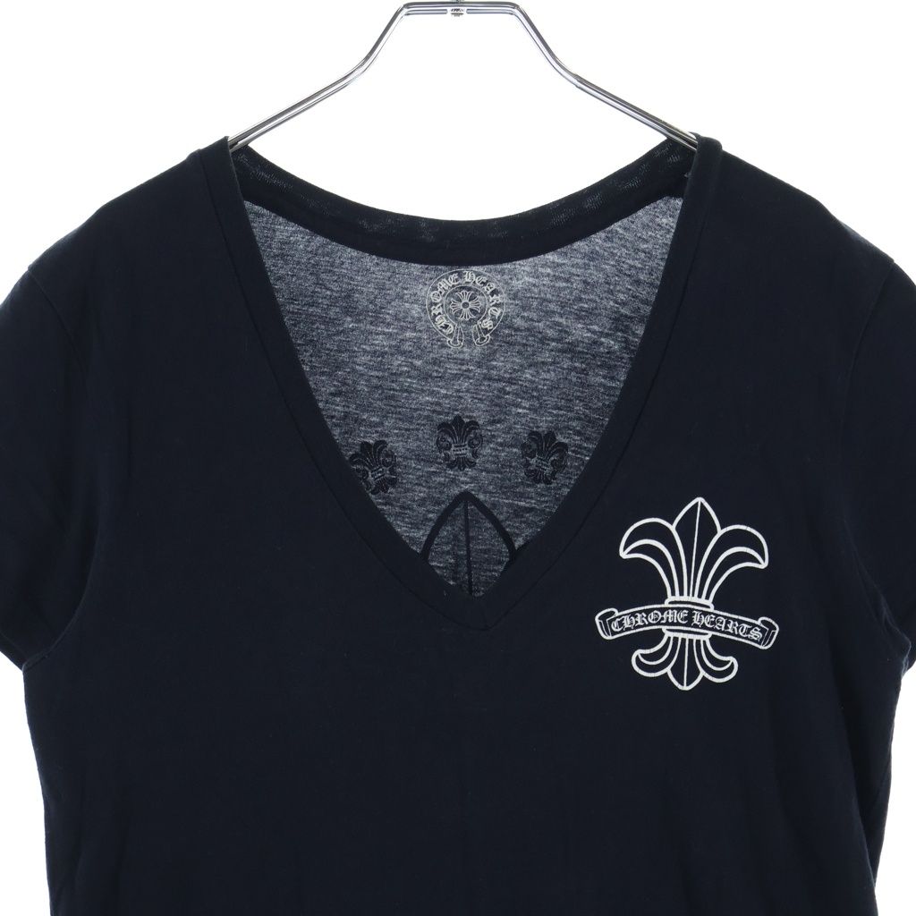 Chrome Hearts Vintage Back Fluer Tee BS Flare V-neck Short Sleeve T-Shirt Black — view 3
