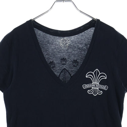 Chrome Hearts Vintage Back Fluer Tee BS Flare V-neck Short Sleeve T-Shirt Black — view 3