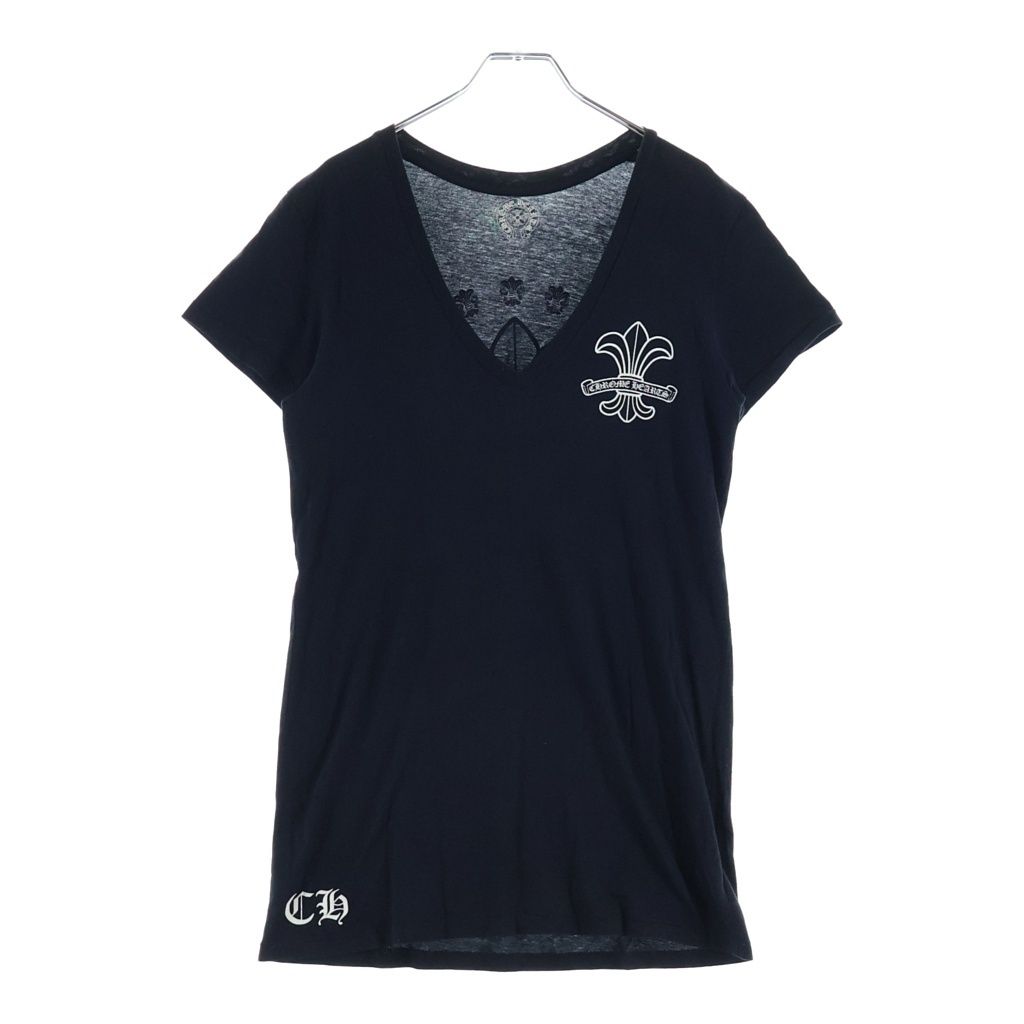 Chrome Hearts Vintage Back Fluer Tee BS Flare V-neck Short Sleeve T-Shirt Black — view 2