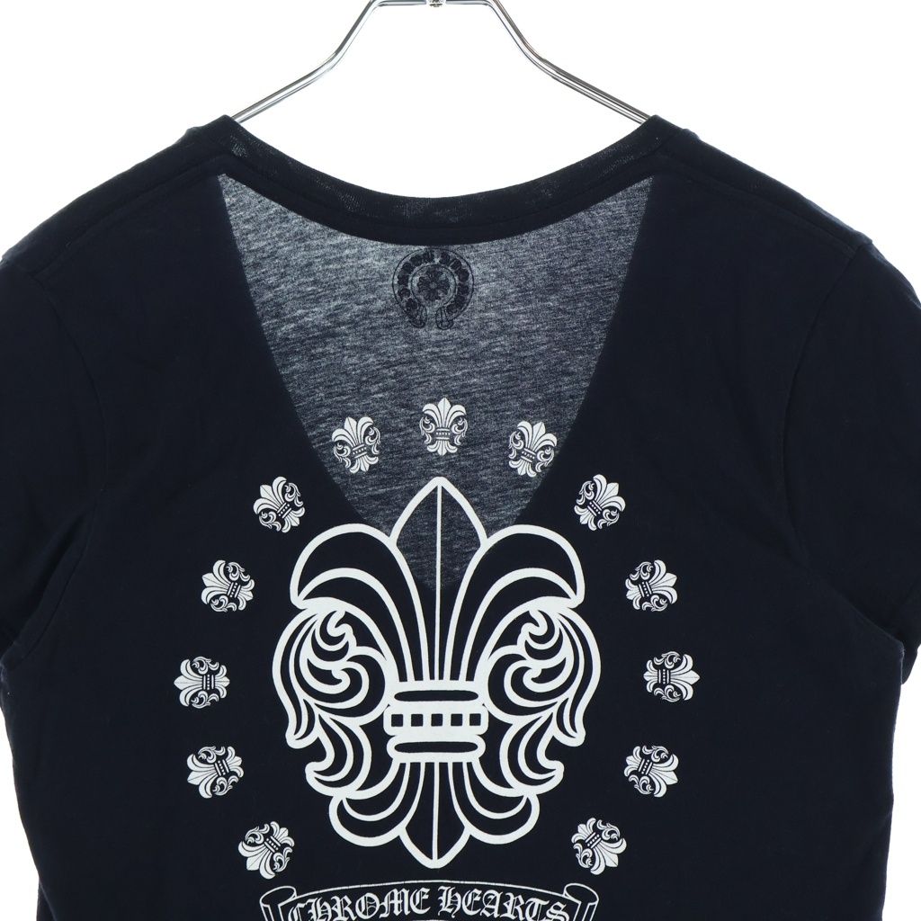 Chrome Hearts Vintage Back Fluer Tee BS Flare V-neck Short Sleeve T-Shirt Black — view 4