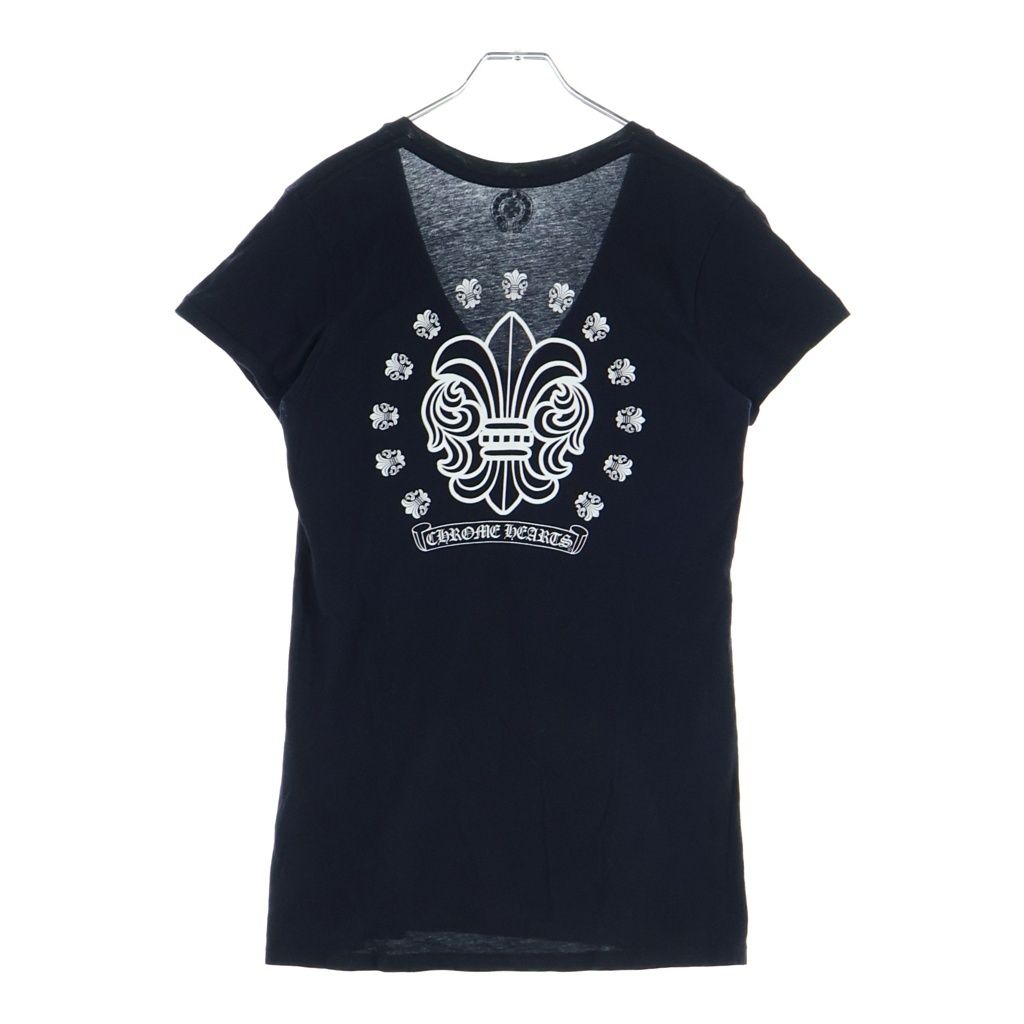 Chrome Hearts Vintage Back Fluer Tee BS Flare V-neck Short Sleeve T-Shirt Black