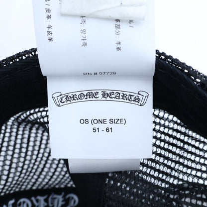 Chrome Hearts Track Khaki Cap 3 Cemetery Leather Patch Mesh Cap Black Orange Hat — view 7