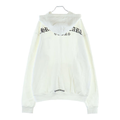 Chrome Hearts Sweatshirt HD Zip Back Arch Logo Front T Bar Print Hoodie White — view 2