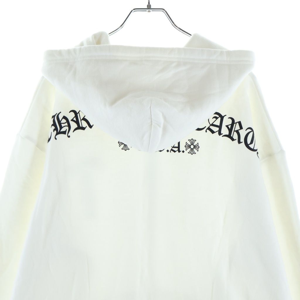 Chrome Hearts Sweatshirt HD Zip Back Arch Logo Front T Bar Print Hoodie White — view 4