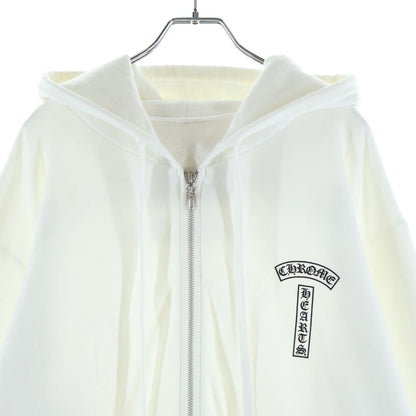 Chrome Hearts Sweatshirt HD Zip Back Arch Logo Front T Bar Print Hoodie White — view 3