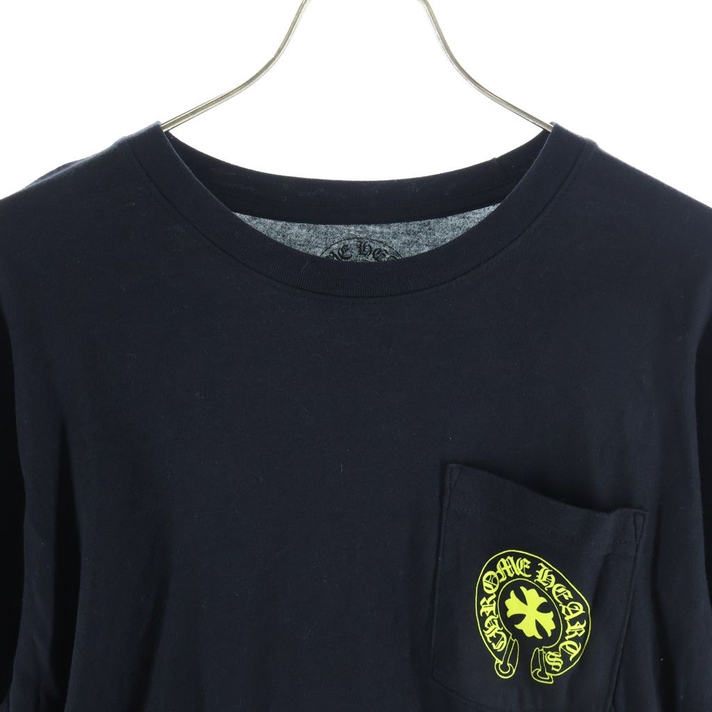 Chrome Hearts Vertical Logo Long Sleeve Tee Arm Floral Print Crew Neck T-Shirt — view 3