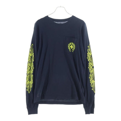 Chrome Hearts Vertical Logo Long Sleeve Tee Arm Floral Print Crew Neck T-Shirt — view 2