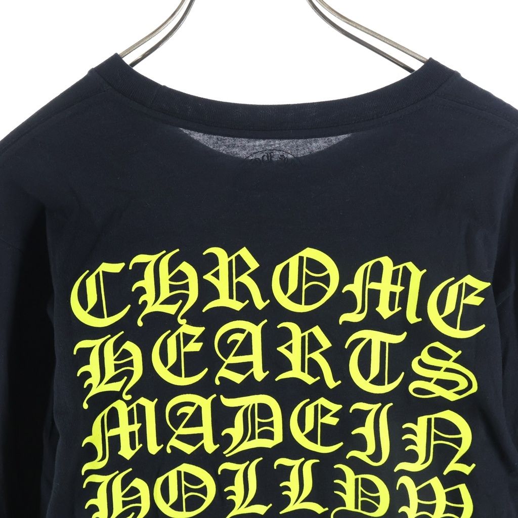 Chrome Hearts Vertical Logo Long Sleeve Tee Arm Floral Print Crew Neck T-Shirt — view 4