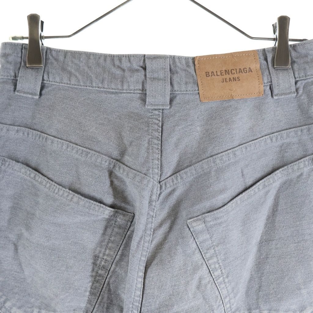 Balenciaga Trompe Loeil Denim Trousers in Soft Gray Wide Baggy Pants — view 4