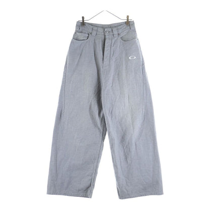 Balenciaga Trompe Loeil Denim Trousers in Soft Gray Wide Baggy Pants
