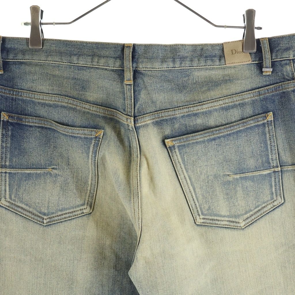 Dior Long Skinny Jeans Button Fly Long Denim Pants Indigo — view 4