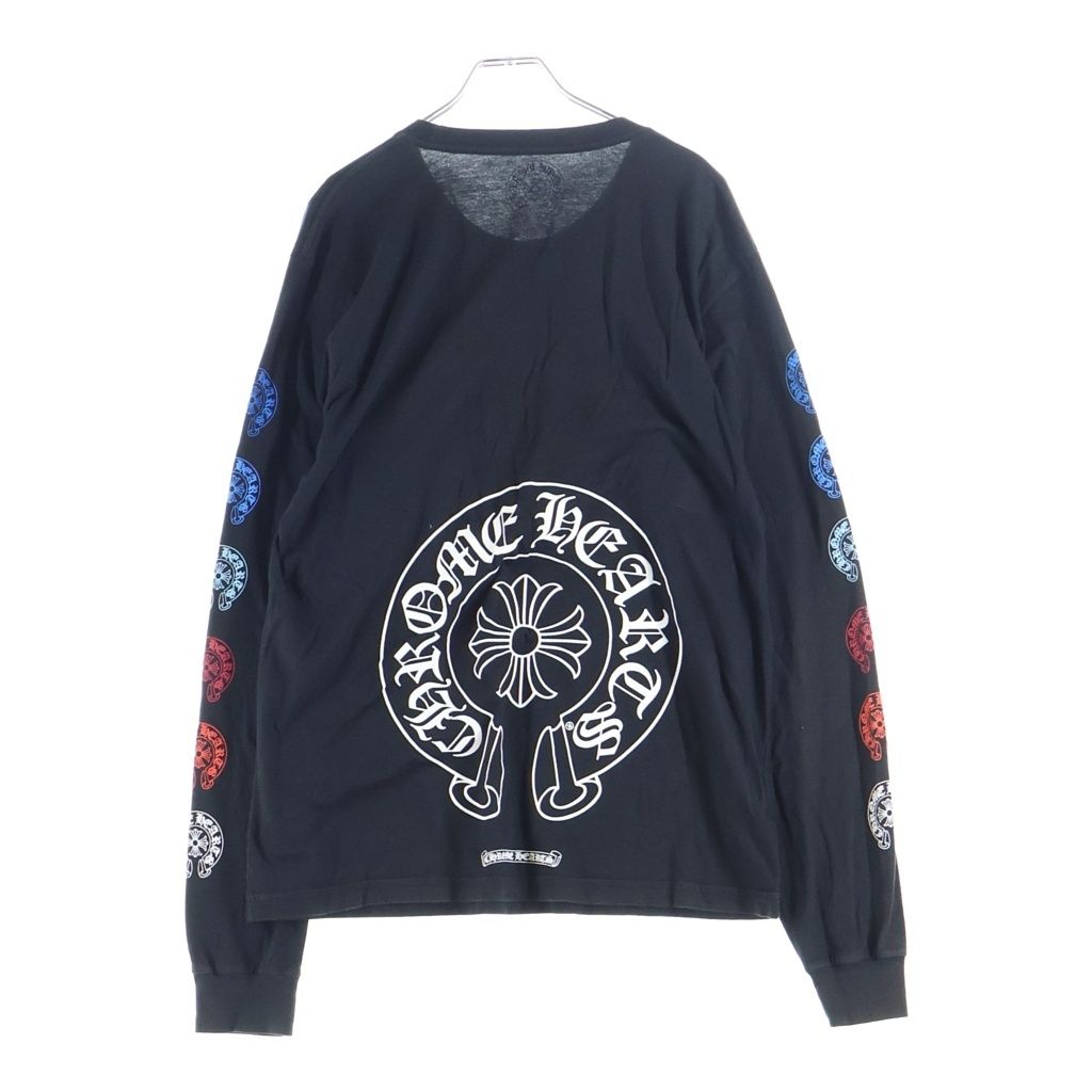 Chrome Hearts CH Long Sleeve 1 Multi Horseshoe Back Print T-Shirt Black