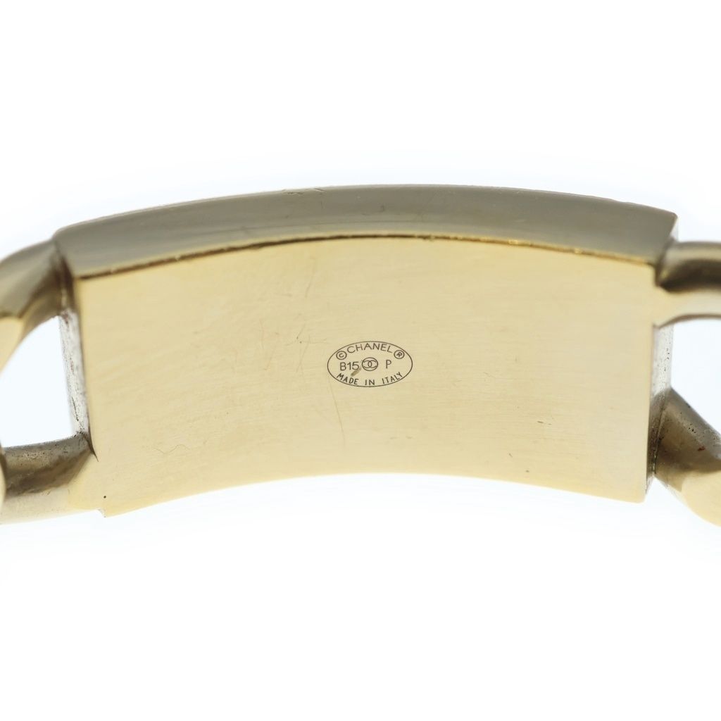 Chanel Logo Bangle Chain Motif Bracelet Metal Gold with Bean — view 5