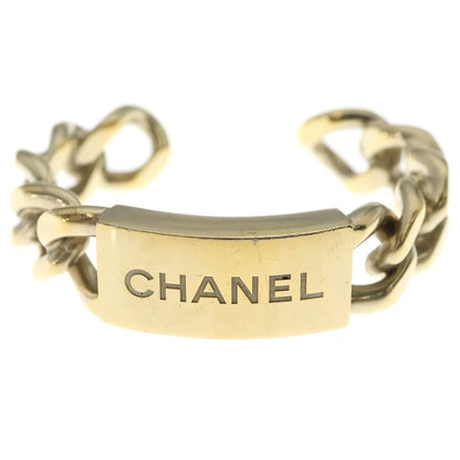 Chanel Logo Bangle Chain Motif Bracelet Metal Gold with Bean