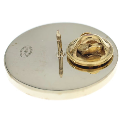 Chanel 31 Rue Cambon Round Pin Brooch Logo CC Blue Red Gold Metal — view 5