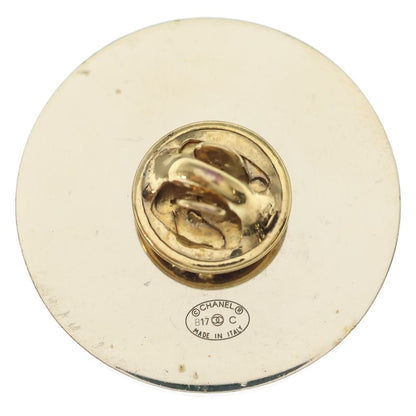 Chanel 31 Rue Cambon Round Pin Brooch Logo CC Blue Red Gold Metal — view 2