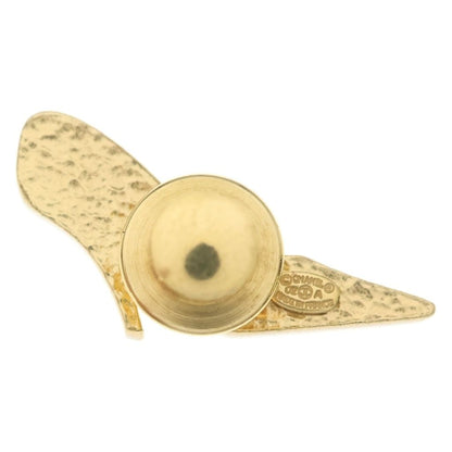 Chanel CC Logo High Heels Brooch with Metal Gold Black Bean — view 2