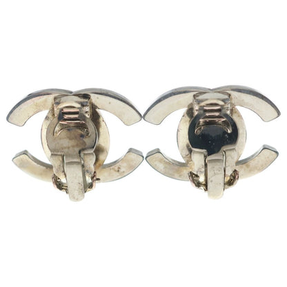 Chanel CC Logo Turnlock Earrings Metal Silver with Bean — view 2