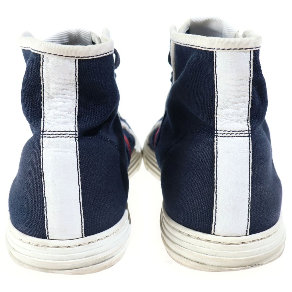 Gucci Sherry Line Canvas Leather High Top Sneakers Navy White — view 3
