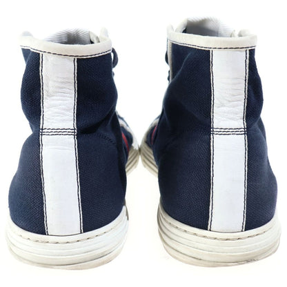 Gucci Sherry Line Canvas Leather High Top Sneakers Navy White — view 3