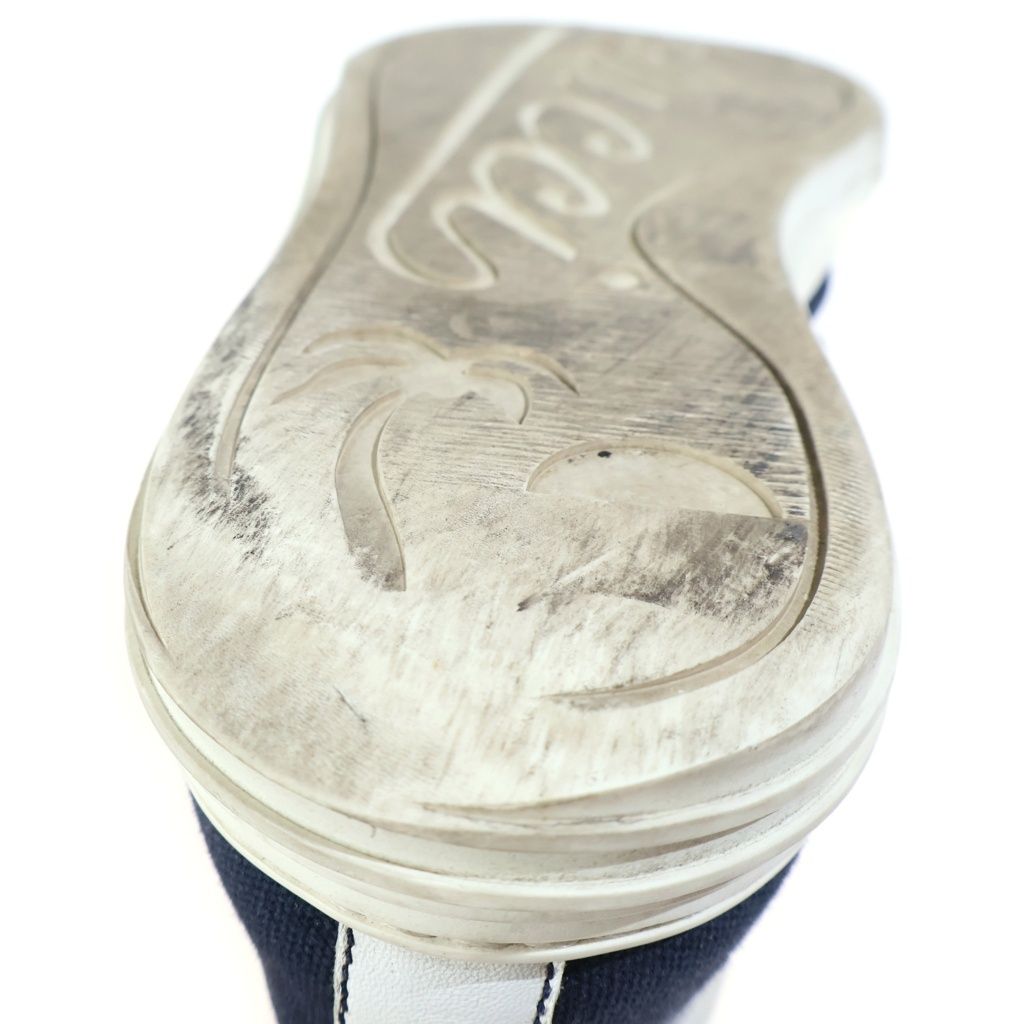 Gucci Sherry Line Canvas Leather High Top Sneakers Navy White — view 7