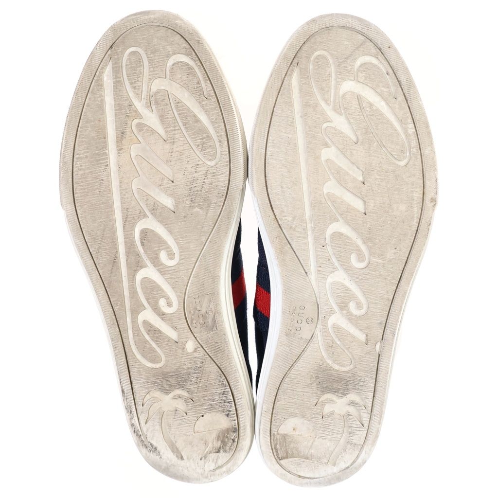 Gucci Sherry Line Canvas Leather High Top Sneakers Navy White — view 5