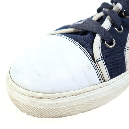 Gucci Sherry Line Canvas Leather High Top Sneakers Navy White — view 6