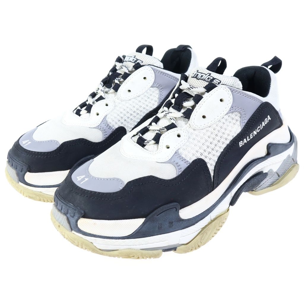 Balenciaga Triple S Low-Top Sneakers White Black — view 2