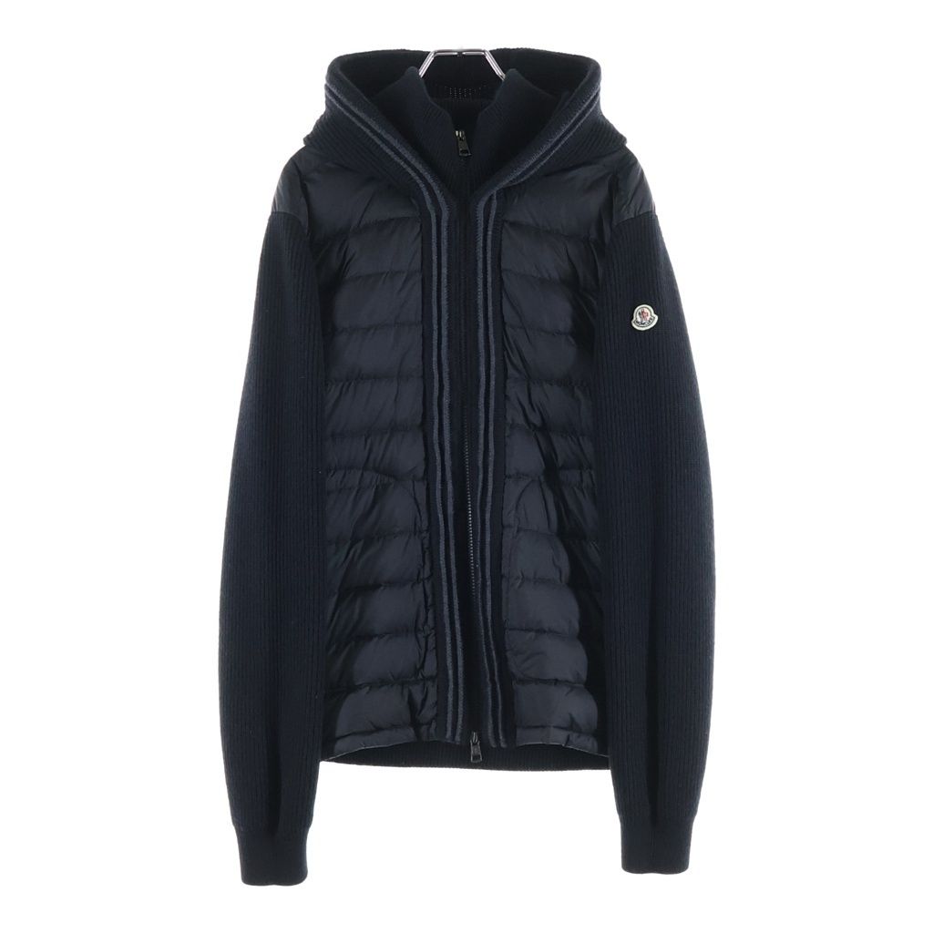 Moncler Maglione Knit Contrast Hooded Down Jacket Black