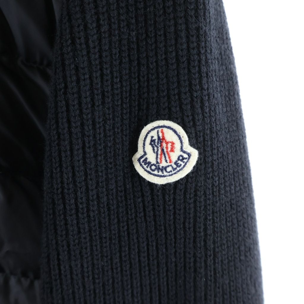 Moncler Maglione Knit Contrast Hooded Down Jacket Black — view 5