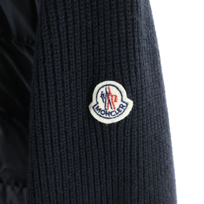 Moncler Maglione Knit Contrast Hooded Down Jacket Black — view 5
