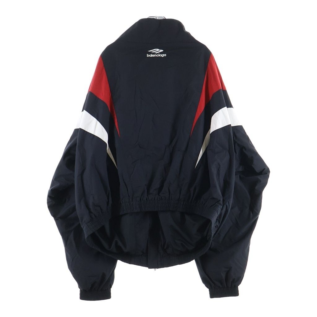 Balenciaga 24 SS Track Jacket Off Shoulder Zip Up Black Red — view 2