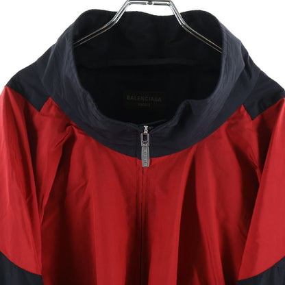 Balenciaga 24 SS Track Jacket Off Shoulder Zip Up Black Red — view 3