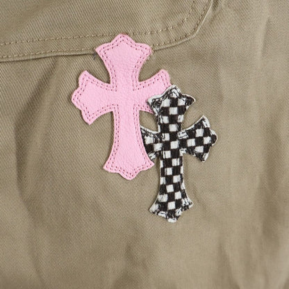 Chrome Hearts Work Dog Cross Ball Shirt with Patch Jacket Beige Pink — view 6