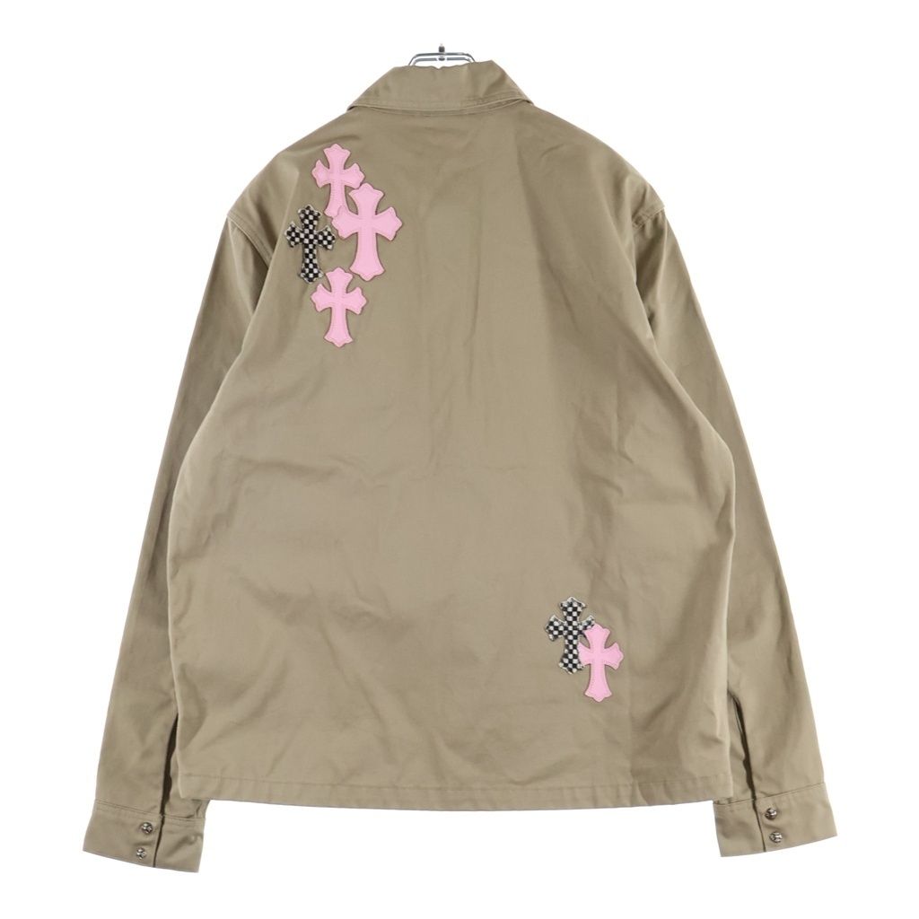 Chrome Hearts Work Dog Cross Ball Shirt with Patch Jacket Beige Pink — view 2