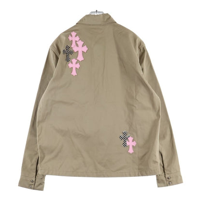 Chrome Hearts Work Dog Cross Ball Shirt with Patch Jacket Beige Pink — view 2