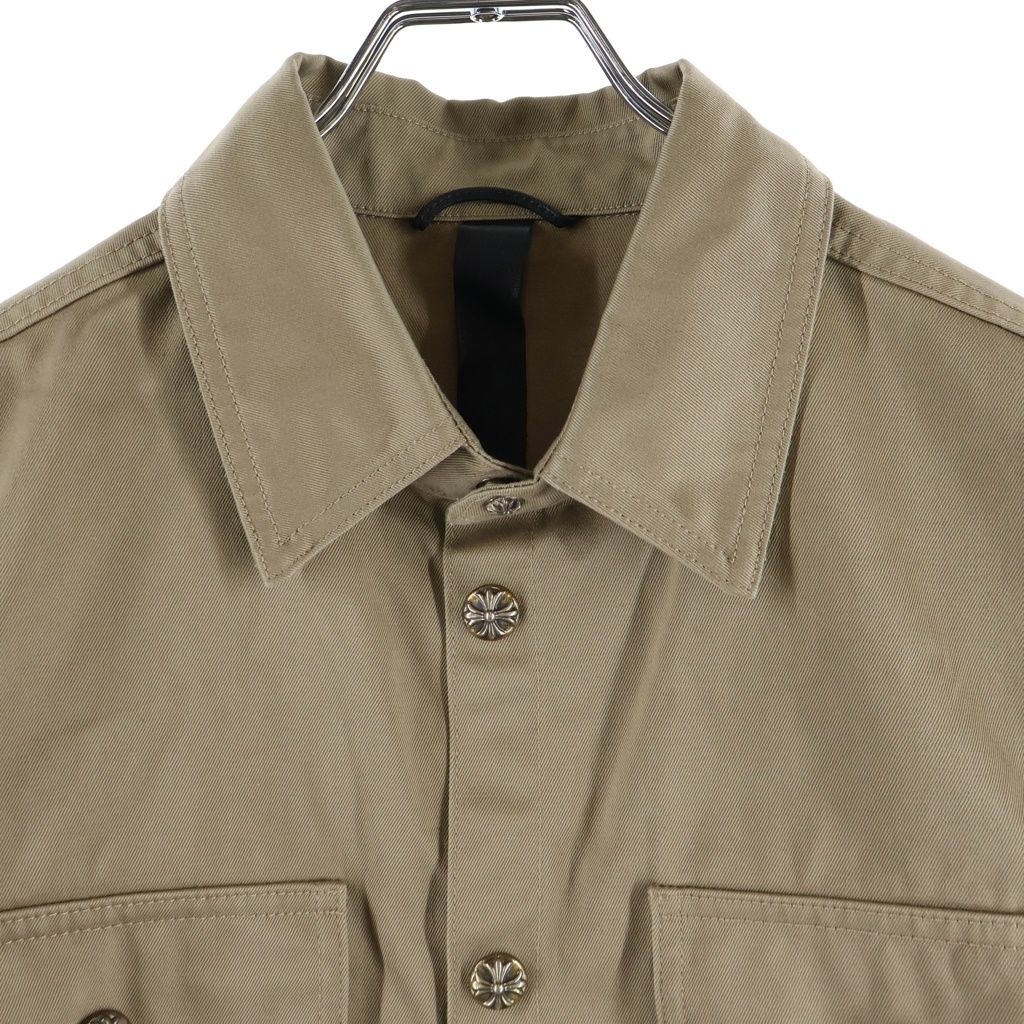 Chrome Hearts Work Dog Cross Ball Shirt with Patch Jacket Beige Pink — view 3
