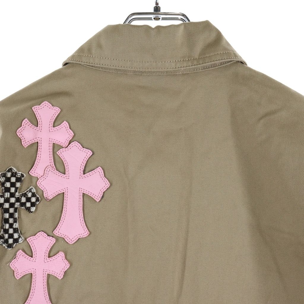 Chrome Hearts Work Dog Cross Ball Shirt with Patch Jacket Beige Pink — view 4