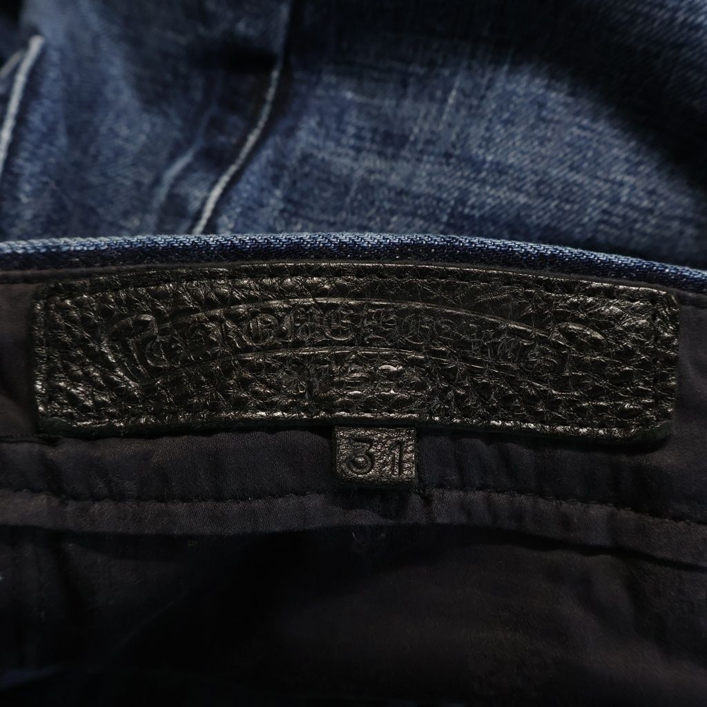 Chrome Hearts 5 Pkt Flare Denim Pants Cross Ball Button Fly Indigo — view 7