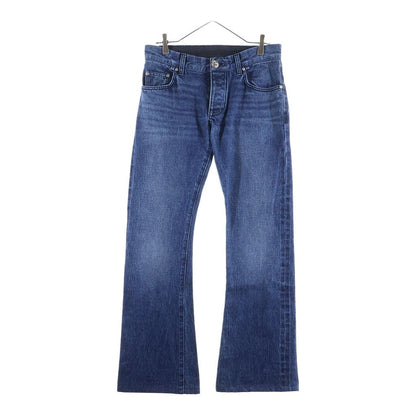 Chrome Hearts 5 Pkt Flare Denim Pants Cross Ball Button Fly Indigo