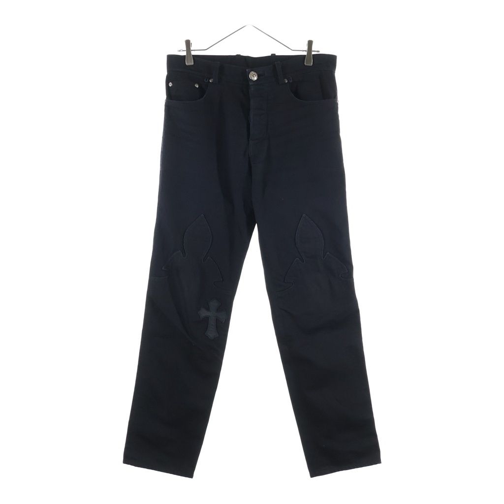 Chrome Hearts Vintage Flerknee Patch Denim Pants Black