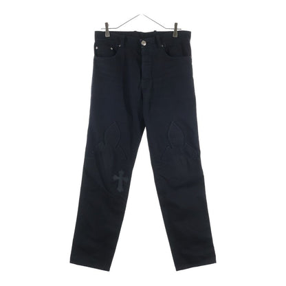 Chrome Hearts Vintage Flerknee Patch Denim Pants Black