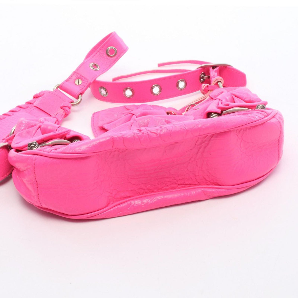 Balenciaga Shoulder Bag Buckle Cagole Ribbon Pink Leather XS — view 5