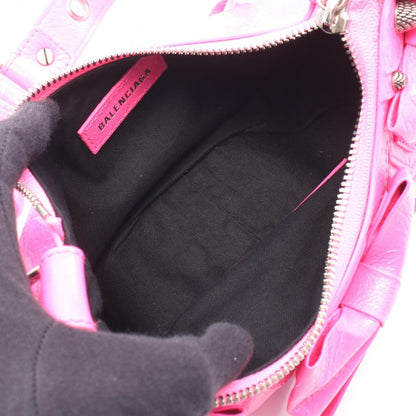 Balenciaga Shoulder Bag Buckle Cagole Ribbon Pink Leather XS — view 3