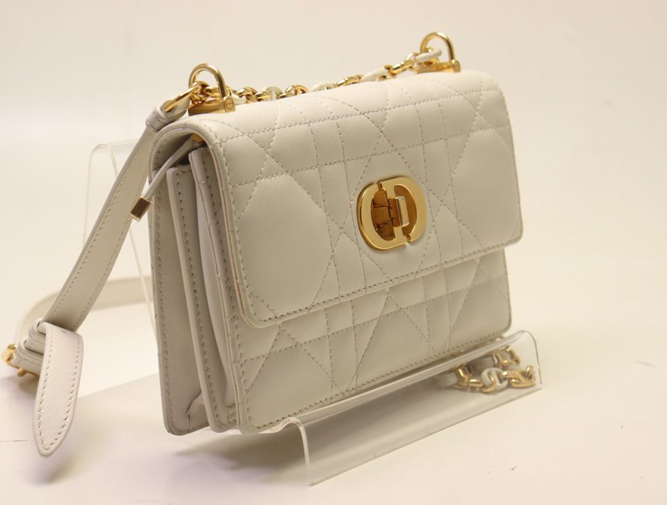 Dior Caro Cannage Leather Chain Shoulder Bag — view 4