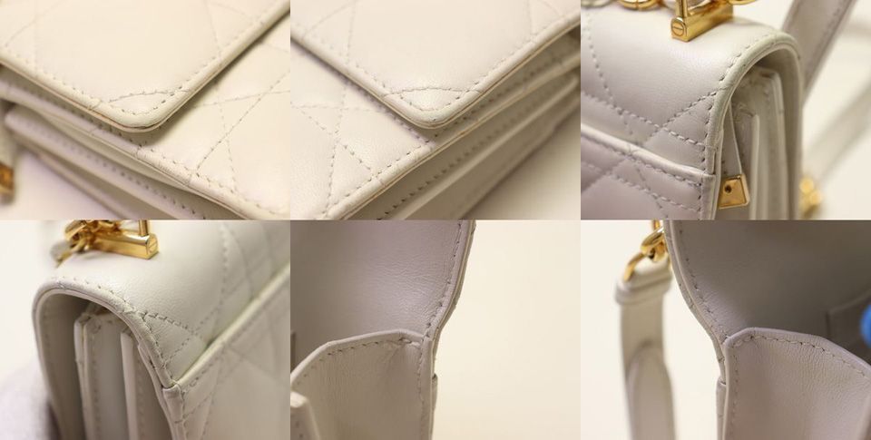 Dior Caro Cannage Leather Chain Shoulder Bag — view 8