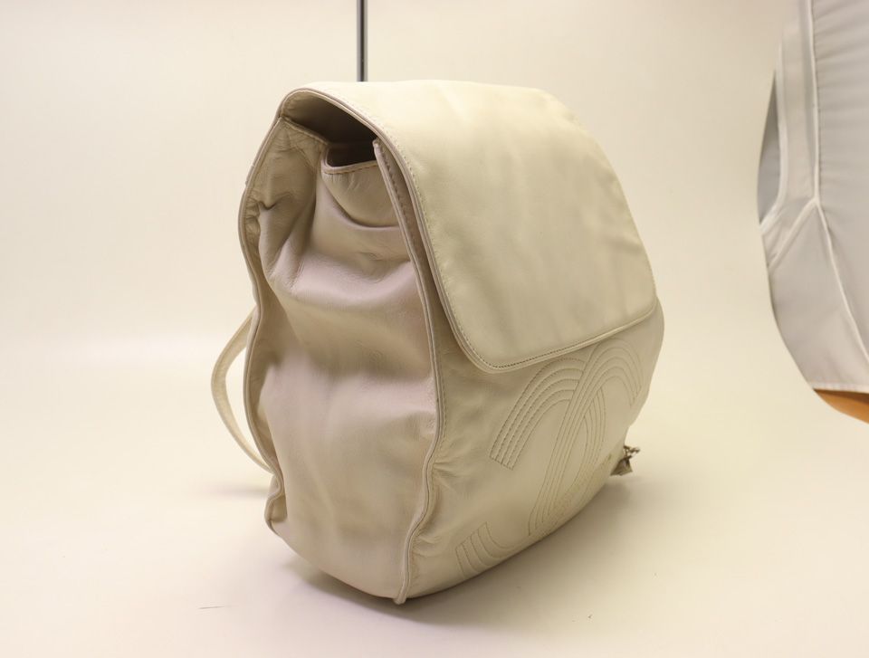 Chanel CC Logo Lambskin Backpack — view 4